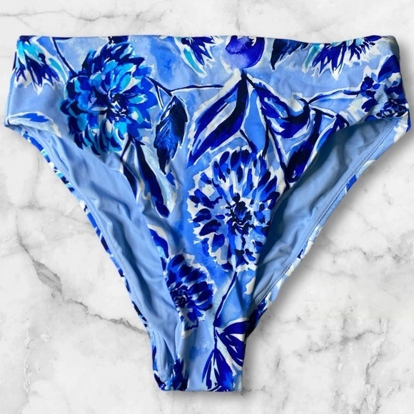 NWT Andie Swim The 90s High Waisted Bottom Blue Floral Women’s Size XS - Picture 1 of 6